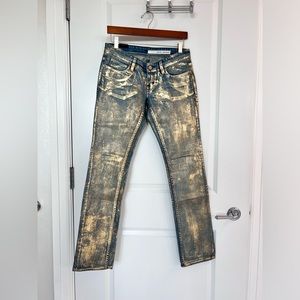 DKNY Jeans, gold painted, size 27